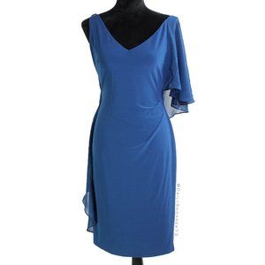 Lauren Ralph Lauren Asymmetrical Ruffle Cocktail Bodycon Dress